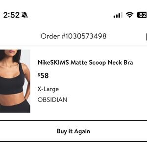 SKIMS Matte Scoop Neck Bra - Obsidian (Black)